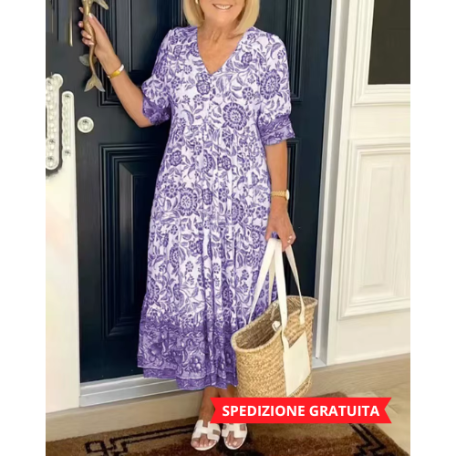 ALEXIA™ | ABITO BOHEMIEN CON SCOLLO A V