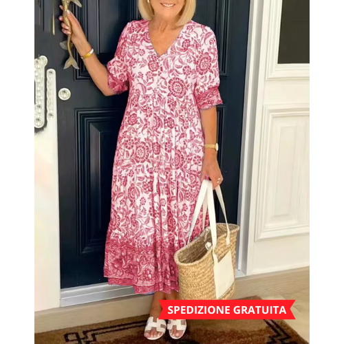 ALEXIA™ | ABITO BOHEMIEN CON SCOLLO A V
