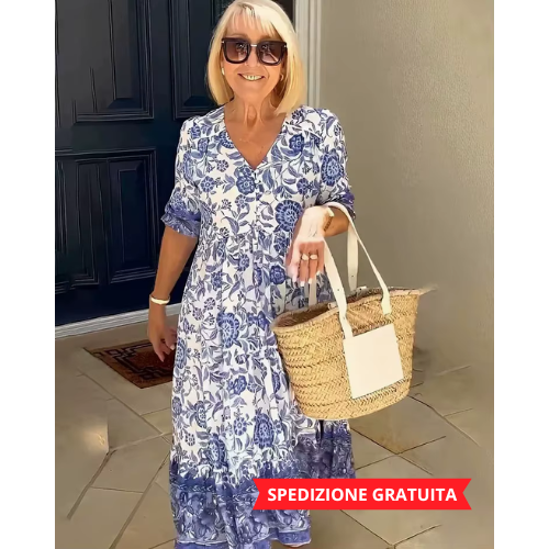 ALEXIA™ | ABITO BOHEMIEN CON SCOLLO A V